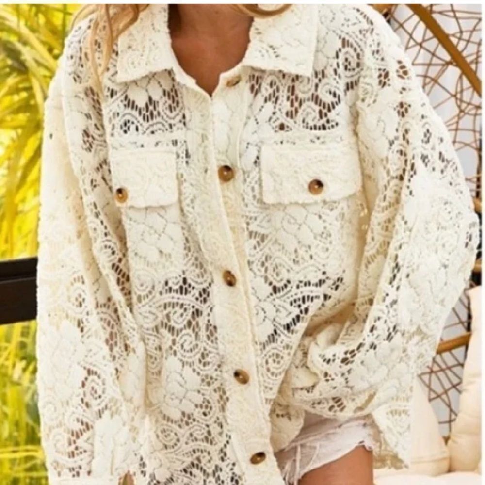Bibi Lace Button Down Jacket XL